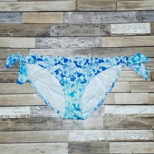 Blue Hawaiian Print Bikini Bottom